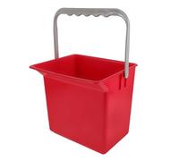 LABRIMP Seau Rectangulaire et Graduations Grosse Capacité Rouge en Plastique avec Poignées Seau Polyvalent pour Nettoyage à Domicile ou Bureau
