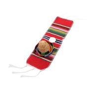 LABRIMP Set de Décoration pour Bouteilles de Mexicain avec Mini Chapeau et Écharpe Rayée Rouge Accessoires Fiesta pour et Festivals