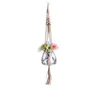LABRIMP Suspendre Macramé pour Plante Pot en Coton Beige, Support Rond et Carré Pouvant être Suspendu au Plafond Mur, Cuisine et Balcon
