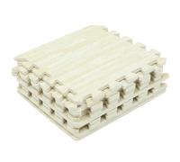 LABRIMP Tapis de Jeu Emboîtable pour Bébé en Mousse Eva Imitation Bois 30x30x1 Cm Blanc Lot de 10 Pièces Tapis D’éveil Antidérapant pour Chambre Salon Jeune Enfant