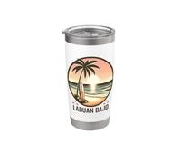 Labuan Bajo Palmiers Surf - Indonésie Beach Sunset Gobelet isotherme en acier inoxydable double paroi