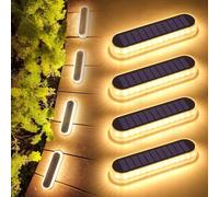 Lacasa Lampe Solaire Extérieur, 4 Pack 30 LEDs Lumière Solaire Jardin IP68 Etanche Lampe Solaire au Sol Auto On/Off Eclairage Solaire pour Jardin Escalier Chemins Allée Patio Pont (Blanc Chaud 2700K)