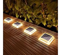 Lacasa Lampe Solaire Extérieur, 4 Pack 30LM Lampe Solaire au Sol IP68 Etanche Lumière Solaire Jardin Auto On/Off Eclairage Solaire pour Escalier Chemins Allée Patio Pont Dock, Blanc Chaud 2700K