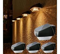Lacasa Lampe Solaire Extérieur, 4 Pack LED Lumière Solaire Extérieure Auto On/Off 30LM Haute Luminosité Éclairage Mural IP65 Étanche Lampe Solaire de Sécurité pour Jardin, Clôture, Blanc Chaud 2700K