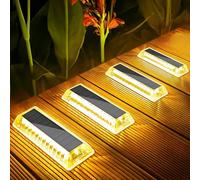Lacasa Lampe Solaire Exterieur Jardin, 4 Pack 50LM Lumiere Solaire Exterieur Blanc Chaud, IP68 Etanche LED Lampe Solaire Auto On/Off Eclairage Solaire pour Sol Escalier Chemins Terrasse Allée Patio