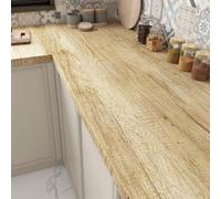 LaCheery 90cm x 400cm Papier Adhesif pour Meuble Bois Chene Brun Cuisine Vinyle Rouleau Adhesif Bois Clair Imperméable Covering Meuble Cuisine Stickers Table Épais pour Chambre Tiroirs Salon Chambre