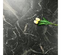 LaCheery Carrelage Adhesif Sol Effet Marbre Noir Dalle PVC Adhesive Sol Salle de Bain 18 Pièces 30cm x 30cm Sols Vinyle Carrelage Adhesif pour Cuisine Imperméable Couverture 1.62㎡ Résistant à l'Usure