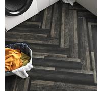 LaCheery Dalle PVC Adhesive Sol Bois Noir Marron Revetement de Sol Bois Retro 18 Pièces 90cm x 15cm Carreaux Adhesif Cuisine Sols Vinyle Salle de Bains Couverture 2.43㎡ Résistant à l'Usure pour Salon