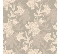 LACHEERY Papier Peint Beige Floral Creme Film Autocollant Mural 44.5cm x 200cm Papier Peint Adhesif Mural Fleuri Vintage Imperméable Vinyle Adhesif Beige Mat Revetement pour Chambre Armoire