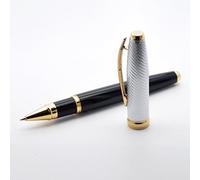LACHIEVA LUX Élégant stylo roller en métal avec recharge Schneider TOP 850 de l'Allemagne, joli stylo cadeau pour homme (noir/doré)