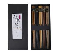 lachineuse Coffret Baguettes Asiatiques Tarditionnelles - 5 Paires Coloris Bois - 5 Variétés de Bois - Chopsticks - Sushi, Ramen, Nouilles & Riz - Cadeau Cuisine Asiatique Chinoise
