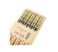 lachineuse - Coffret Baguettes Chinoises Panda - 5 Paires de Baguettes en Bambou Naturel - Chopsticks en Bois - Sushi, Ramen, Nouilles & Riz - Décoration Zen - Cadeau Cuisine Asiatique Japonaise