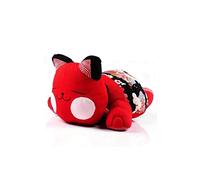 lachineuse Coussin Chat Japonais Maneki Neko, Rouge, 30x18x14 cm | Style japonais Kawaii, Objet Décoration en Tissu, Ambiance Zen Maison, Bureau, Idée Cadeau Asie Japon