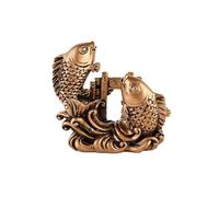 lachineuse - Figurine Carpes Feng Shui -7,5x8x3cm-Symbole Réussite | Réussite et Contournement des Obstacles - Pour Bureau, Maison - Statuette Carpes Koi - Déco Asiatique - Coloris Doré