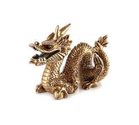 lachineuse - Figurine Dragon de Chance Feng Shui - Statuette Dragon - 15 x 11 x 7 cm - Symbole de Puissance, Force & Longévité - Décoration Asiatique Chinoise - pour Bureau, Maison - Coloris Doré