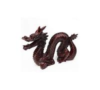lachineuse - Figurine Grand Dragon Feng Shui - Statuette Dragon - 14 x 19 cm - Symbole de Puissance, Force & Longévité - Décoration Asiatique Chinoise - pour Bureau, Maison - Coloris Rouge