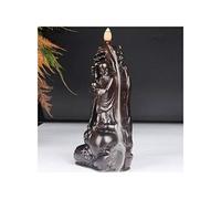 Lachineuse - Fontaine à Encens Dieu Longévité - avec Cônes à Encens - Brule Encens Cascade 25 cm - en Bois - Porte Encens pour Décoration Intérieure - Brûleur Encens - Déco Zen Idée Cadeau Asiatique