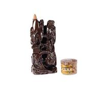 lachineuse - Fontaine à Encens Paysage d'Asie - avec Cônes à Encens - Brule Encens Cascade 25 cm - en Bois - Porte Encens pour Décoration Intérieure - Brûleur Encens - Déco Zen Idée Cadeau Asiatique