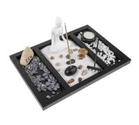 lachineuse - Jardin Décoration Zen Méditation - Ambiance d'Asie - 28X16cm | Porte-Bougie Asiatique - Décoration Zen - Jardin avec Sable - Pour Intérieur Maison Bureau - Idée Cadeau Japon - Déco Asie