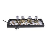 lachineuse - Jardin Zen Japonais 4 Bonzes - Décoration Zen - Jardin Miniature avec Sable - pour Intérieur Maison Bureau - Idée Cadeau Japon - Déco Asie