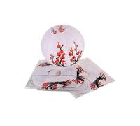 Lachineuse - Lot de 4 Lampions Boules Chinoises - Design Fleurs de Prunier - Ø 30 cm - Intérieur et Jardin - Multicolore - Papier - Ambiance Zen Chine - Idée Cadeau Japon Asie - Porte-Bougie