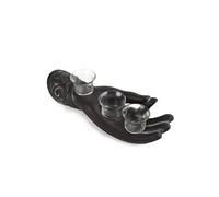 lachineuse Main DE Bouddha Noire - 3 Supports à Bougies - Longueur 33 cm