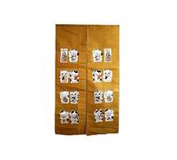 lachineuse - Noren Japonais Chat Maneki Neko - Rideau Japonais Chat Jamonais - Décoration pour Porte & Murs - Tapisserie Murale - 84 x 144 cm - Tableau Japonais Traditionnel - Coloris Jaune & Doré