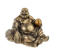 lachineuse - Statuette Bouddha Rieur Assis - Statue Bouddha 10 cm Coloris Bronze - Décoration Feng Shui - Objet Déco Zen Chinoise pour Intérieur, Salon, Bureau - Idée Cadeau Chine Asie Porte Bonheur