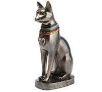 lachineuse - Statuette Chat Égyptien Bastet 19 cm - Déesse Égyptienne - Statue Décoration Égypte Antique - Figurine Objet Egyptien Chat - Buste Egyptien - Idée Cadeau Originale Déco - Dieu Sculpture