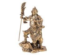 lachineuse - Statuette Dieu GuanGong - Feng Shui Richesse et Protection - Divinité Chinoise - Objet Déco en Résine - Doré - 22x13x10 cm - Déco Maison, Bureau - Idée Cadeau Chine, Asie