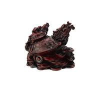 lachineuse - Statuette Dragon Tortue Feng Shui - Figurine Protection et Prospérité - Créature Mythique Asiatique, Résine - Rouge Foncé - 12 x 10 x 9 cm - Porte-Bonheur d'Asie - Idée Déco Cadeau d'Asie