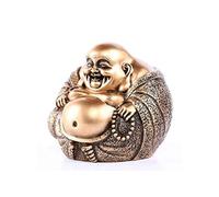 lachineuse - Statuette Gros Bouddha Rieur - Porte Bonheur Dorée 15 x 15 cm | Traditions Bouddhistes - Statuette Porte-Bonheur, Chance & Prospérité - Idée Déco & Cadeau Chine, Asie