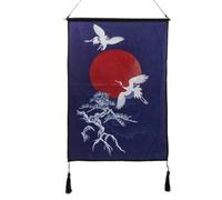 lachineuse - Tapisserie Murale Grues de l'Eternité - Panneau Mural - Décoration Japonaise à Suspendre - 47 x 66 cm - Tableau Mur - Multicolore - Idée Cadeau Japon Asie