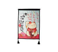 lachineuse - Tapisserie Murale Japonaise Maneki Neko Sakura - Décoration Japonaise à Suspendre - 65 x 45 cm - Chat Japonais Kawai - Lucky Cat - Tableau Mur - Fleurs de Cerisier - Idée Cadeau Japon