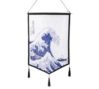 lachineuse - Tapisserie Murale Mont Fuji - Panneau Mural - Décoration Japonaise à Suspendre - 46 x 67 cm - Tableau Mur - Coloris Blanc, Bleu - Idée Cadeau Japon Asie
