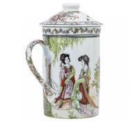lachineuse Tasse Tisanière Asiatique Thé Infusion - Sérénité - Tasse en Porcelaine Multicolore - H : 14,5 cm - Idée Déco Cadeau