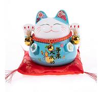 lachineuse Tirelire Maneki Neko - Chat Porte Bonheur Traditionnel | Tirelire Chat japonais - Porcelaine - Idée déco cadeau Japon Asie - Fortune, protection, chance, bonheur