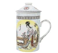 lachineuse - Tisanière Tasse à Thé Infusion - Motifs Traditionnels Chinois - Princesse Chinoise - Tasse en Porcelaine - Hauteur 14,5 cm - Multicolore - Idée Cadeau Déco Asie