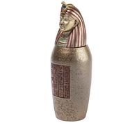 lachineuse - Vase Canope Amset - Statuette Égyptienne 21 cm - Objet Décoration Égypte Antique - Statue Figurine Statuette Tête de Pharaon - Idée Cadeau Déco Coffret Urne - Coloris Bronze Doré