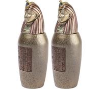 lachineuse - Vase Canope Amset - Statuette Égyptienne 21 cm - Objet Décoration Égypte Antique - Statue Figurine Statuette Tête de Pharaon - Idée Cadeau Déco Coffret Urne - Coloris Bronze Doré