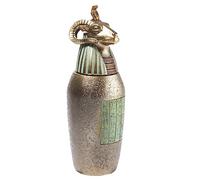 lachineuse - Vase Canope Hapi - Statuette Égyptienne 21 cm - Objet Décoration Égypte Antique - Statue Figurine Statuette Tête de Bélier - Idée Cadeau Déco Coffret Urne - Coloris Bronze Doré