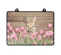 LACIYISON Housse de cuisinière en verre antidérapante à motif tulipe lapin pour cuisinière à gaz pliable pour cuisinière électrique en céramique pour la maison, la cuisine et la décoration