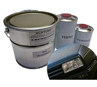 Lackpoint 2 Litre Set 2K Peinture Voiture Ral 9005 Noir Profond Mat Aucun Vernis Transparent