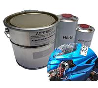 Lackpoint Lot de 1 litre de peinture auto 2K Skyline Blue 2 Metallic pas de vernis transparent Trend