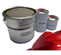 Lackpoint Lot de 1 litre de vernis de voiture 2K Flash rouge métallisé non transparent Trend Tuning