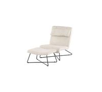 Paris prix Fauteuil chaise longue bouclette - Blanc