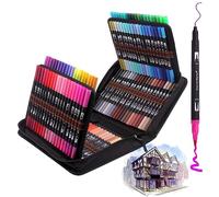 Laconile Feutres Coloriage Enfants Adulte à Double Pointe Fine et Pinceau, 120 Stylos Feutre Aquarelle pour Calligraphie, Dessin, Croquis, Livre de Coloriage