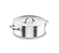 Lacor 20040 - Gratin en aluminium Chef avec couvercle 40 cm | Fabriqué en acier inoxydable de qualité alimentaire; haute résistance à la corrosion et usure quotidienne