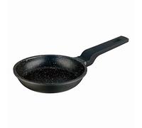 LACOR - 24114 - Poêle Blinis ECO-PIEDRA en fonte d'aluminium 100% sans PFOA, antiadhésive tricouche, manche Soft Touch, adapté à l'induction, Ø 14 x 5,6 cm, noir