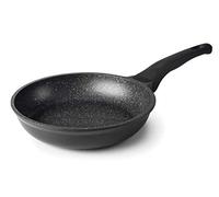 Lacor Poêle 28 cm Eco Piedra – Aluminium, Revêtement pierre antiadhésif, Compatible induction, Noir